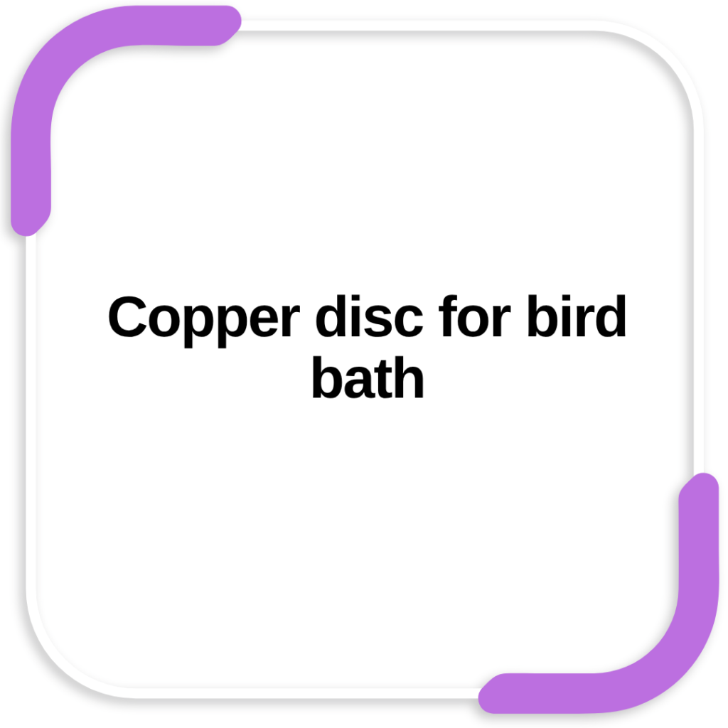 Copper disc for bird bath