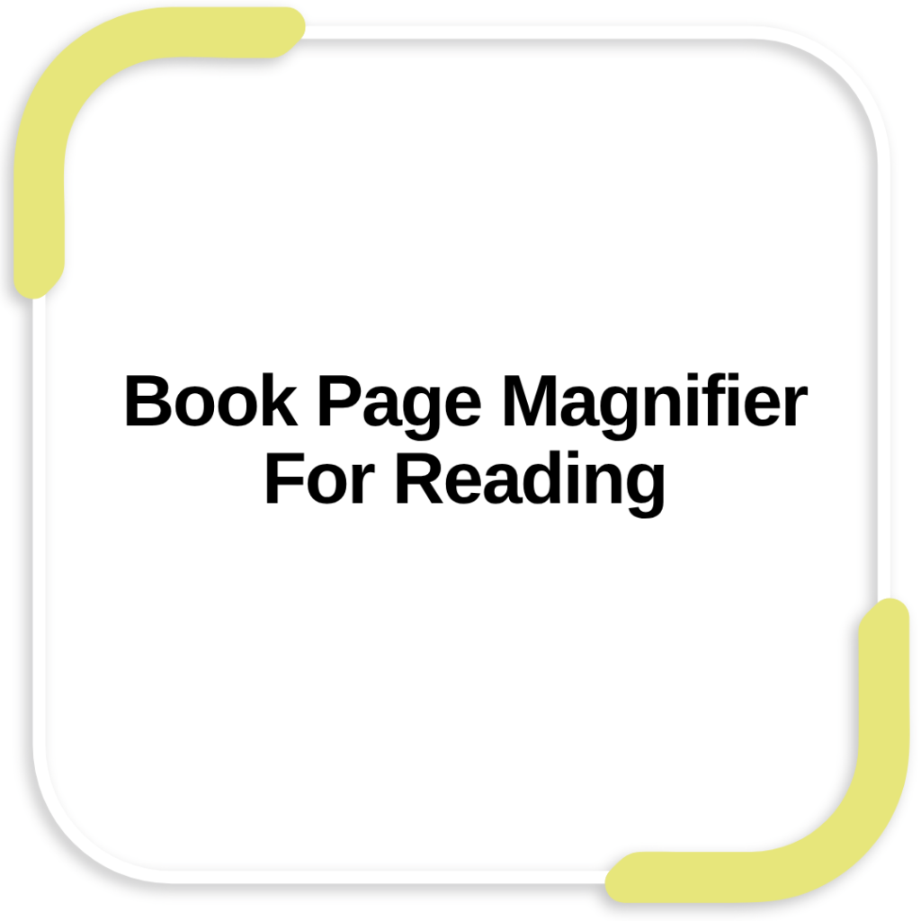 Book Page Magnifier For Reading