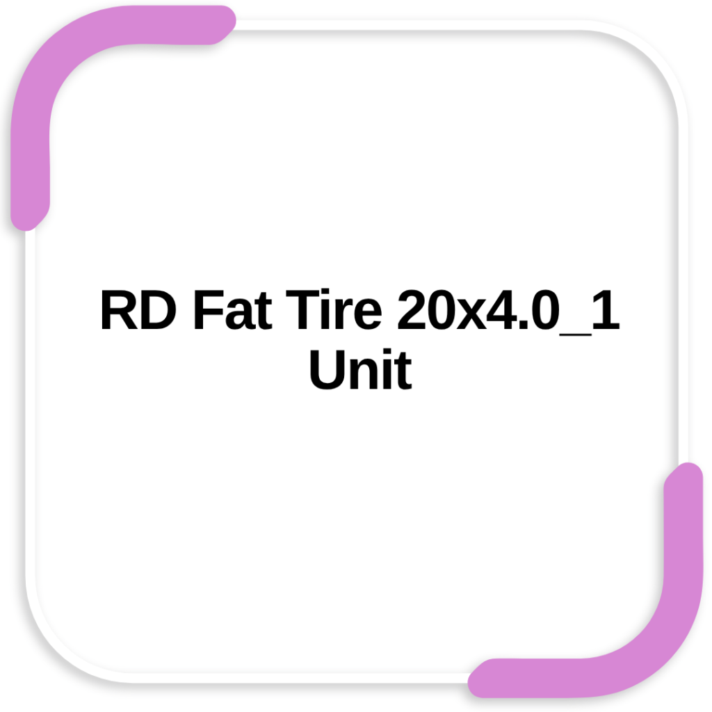 RD Fat Tire 20×4.0_1 Unit