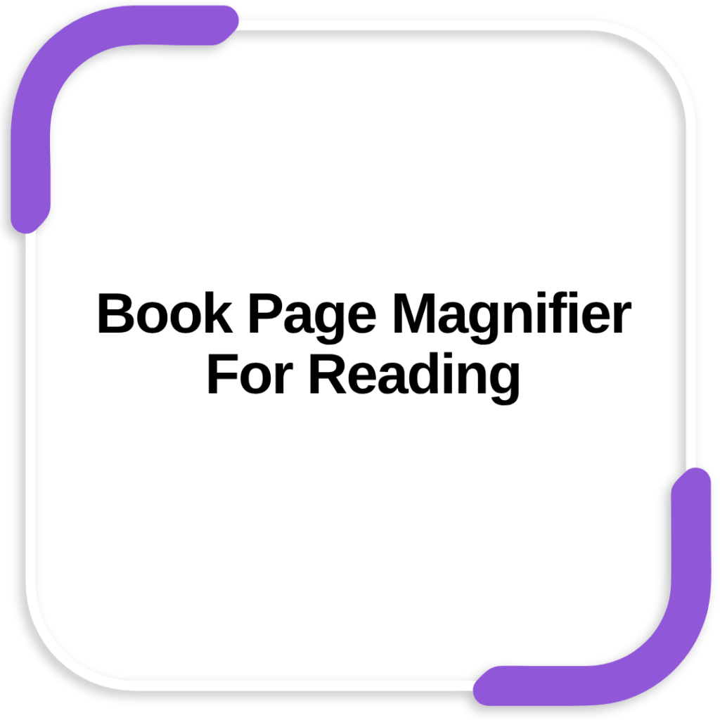 Book Page Magnifier For Reading